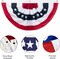 2x4Ft American Flag Bunting Patriotic Decorations,6 Pcs USA Pleated Fan Flag Brass Grommets Quality, Large Size Half Fan Banner Indoor/Outdoor Decorations for 4th of July, Memorial Day and Veterans Da